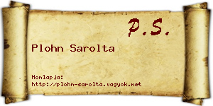Plohn Sarolta névjegykártya